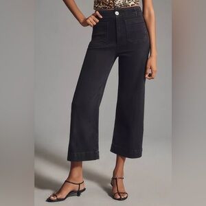 Anthropologie Black Flare Wide Leg Jeans High-Rise